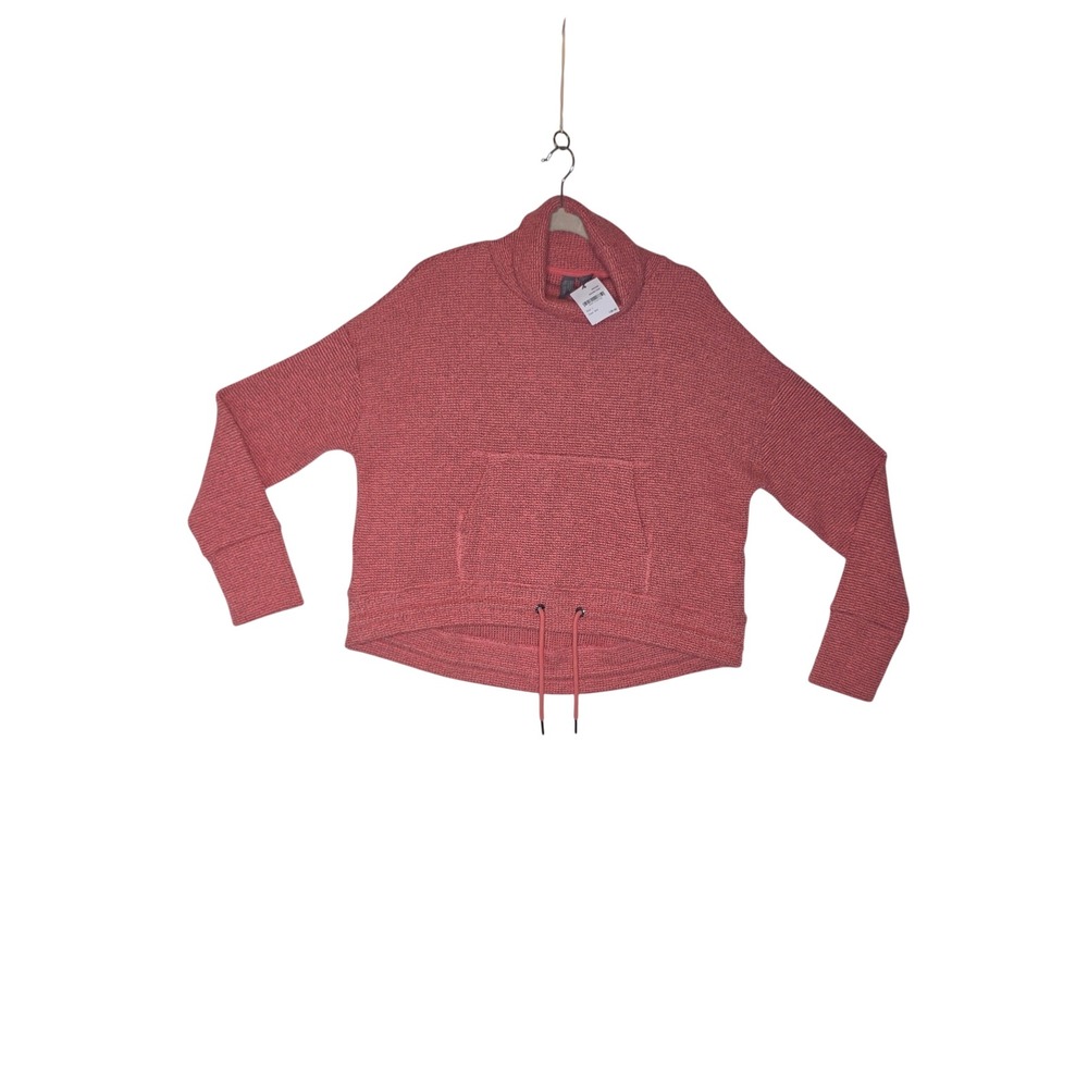 Sweaty Betty NWT Warm Pink Cowl Neck Waffle Knit Pullover Sweater SB5399 Large